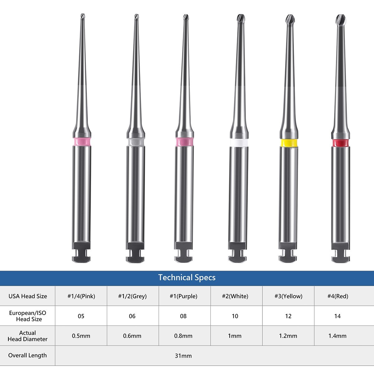 Dental Endo Burs Tungsten Carbide Long Neck Microscope for Low Speed Handpiece
