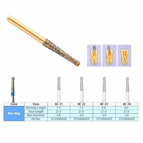 10PCS BC-23 Dental Diamond Burs Endo Access Bur Open Preparing Pulp Cavity Bur