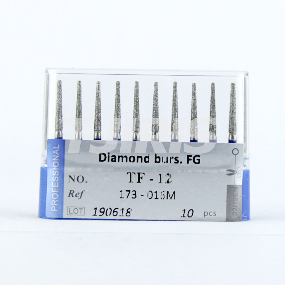 10pcs Dental Diamond Burs FG Flat End Cone/Taper Standard Grit High Speed
