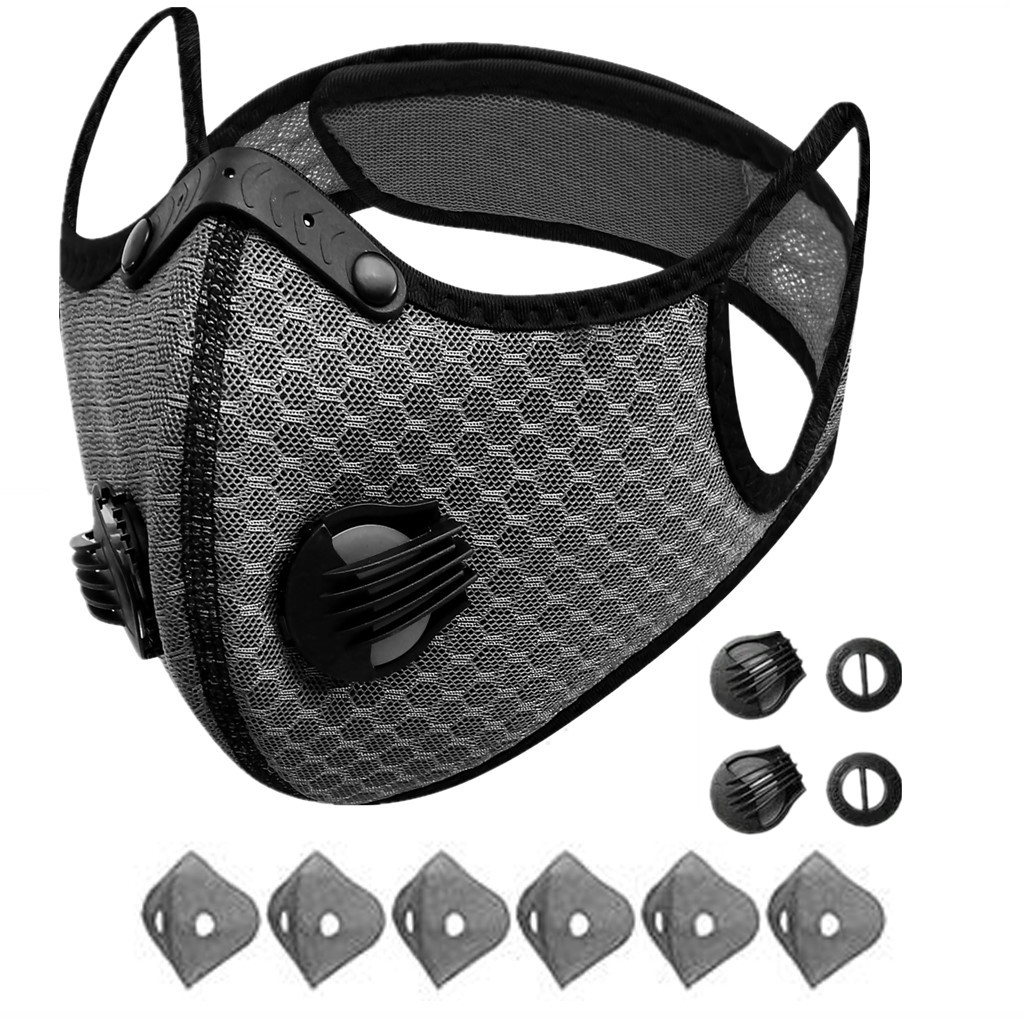 Half Face Cover Respirator Mask W/ Filters Anti Air Pollution Reusable Facepiece