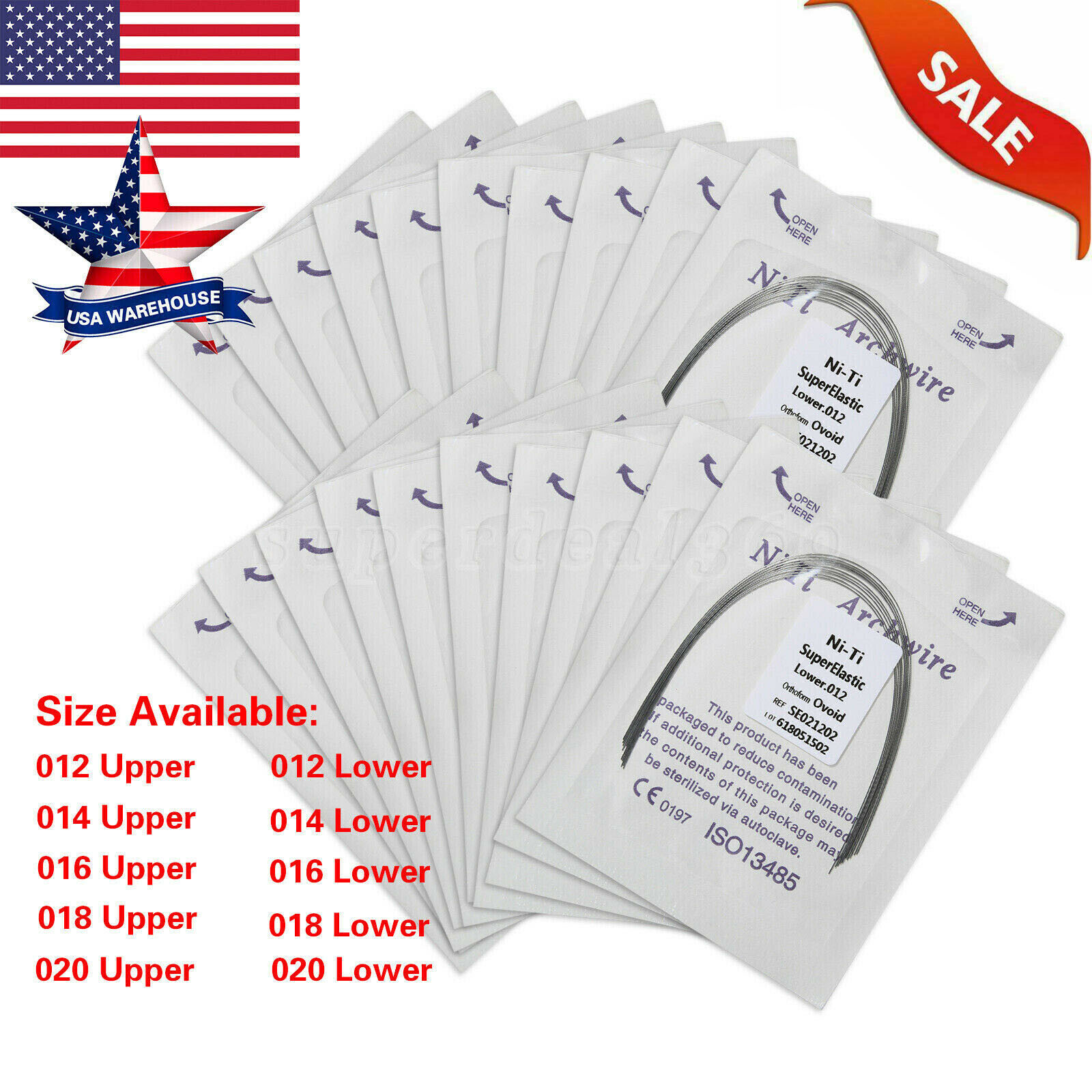 10pcs/pack Dental Orthodontic Super Elastic Niti Arch Wire Round Form tr