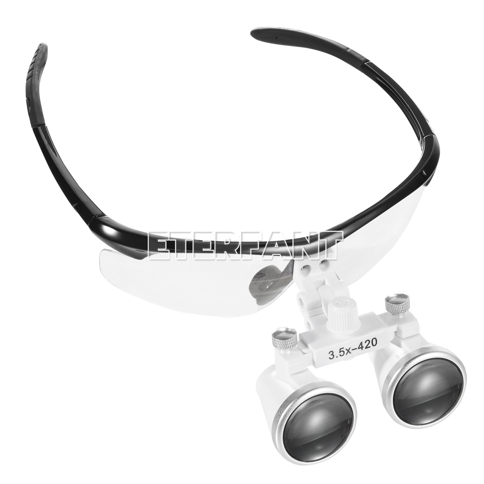 ETERFANT Dental Surgical Binocular Loupes Glasses Lens Magnifier 3.5X-420m Black