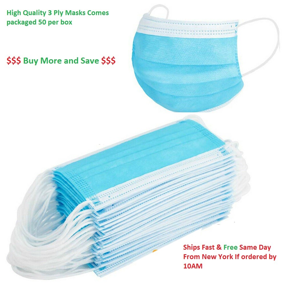 50 KIDS Face Masks Disposable Filter Protective 3 Ply None Surgical Mask 5.7×3.7