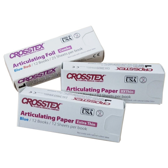 144 SHEETS Crosstex Dental Articulating Paper Blue Red 32;38;63;71;79 Microns