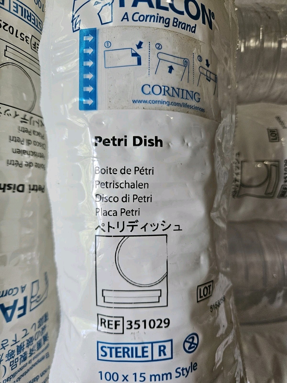 New Falcon Corning 351029 Box of 13 100mm x 15mm Petri Dish 20 Per Pack 260 pcs