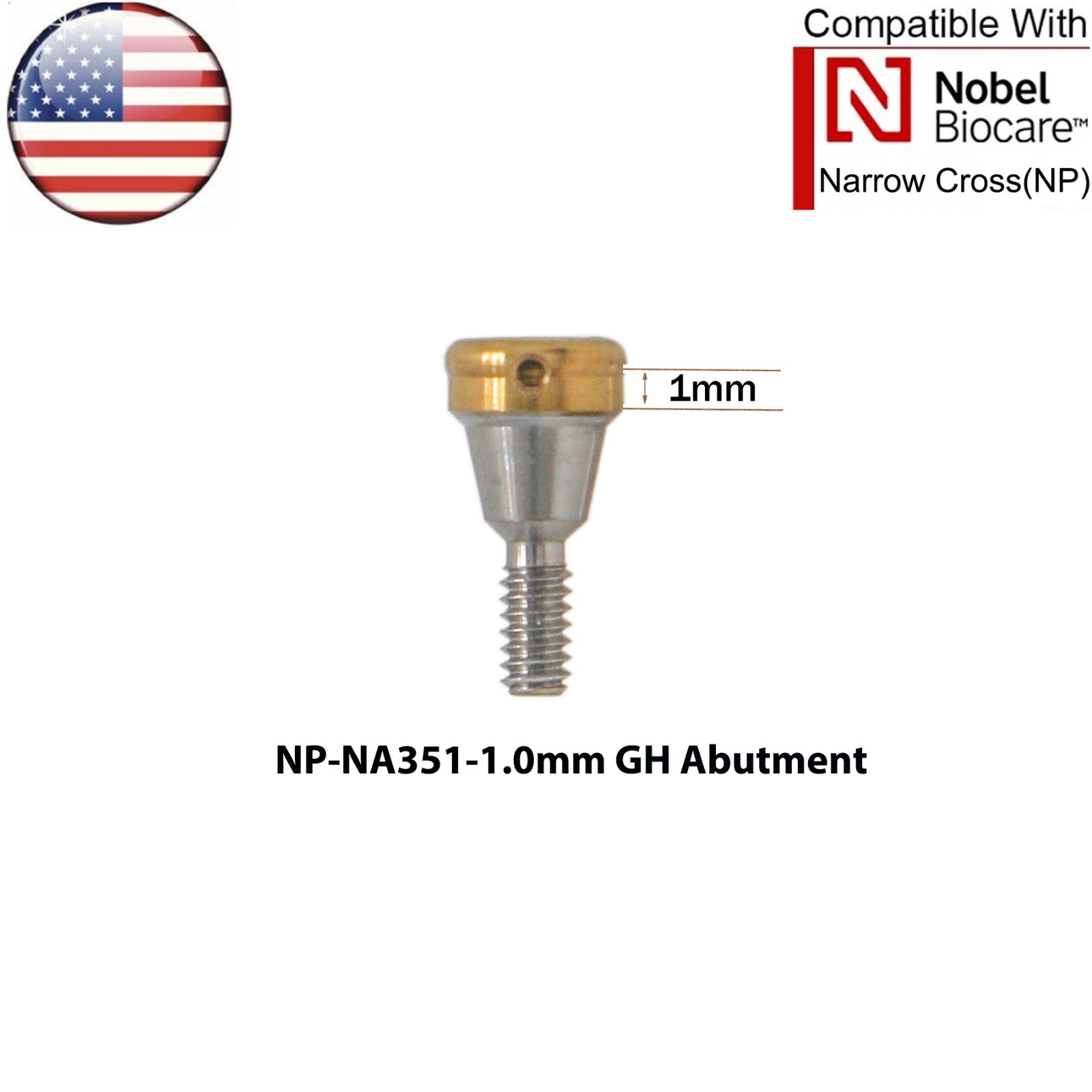 US Locator Attachment Abutment Conical NP/RP & Male Cap Inserts For Nobel Active