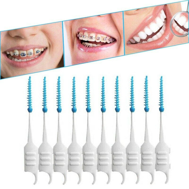 Dental Oral Interdental Teeth Soft Care Tool Cleaning Rubber Floss Gum Brush Kit