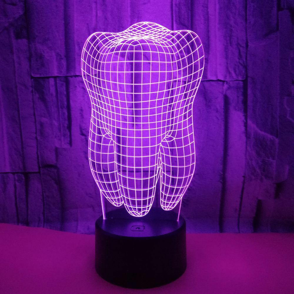 1Set Teeth Type 3D Led Lamp Dental Creative gift Colorful Tooth Gradient Light