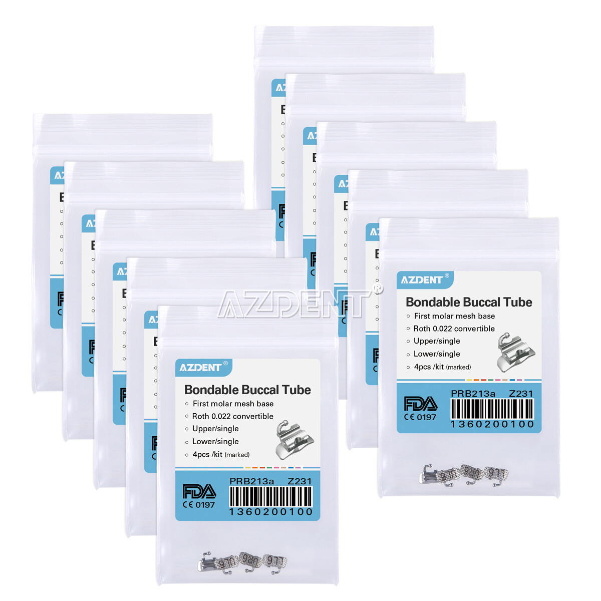 AZDENT Dental Orthodontic Buccal Tube 1st Molar Roth .022″ Bondable Convertible