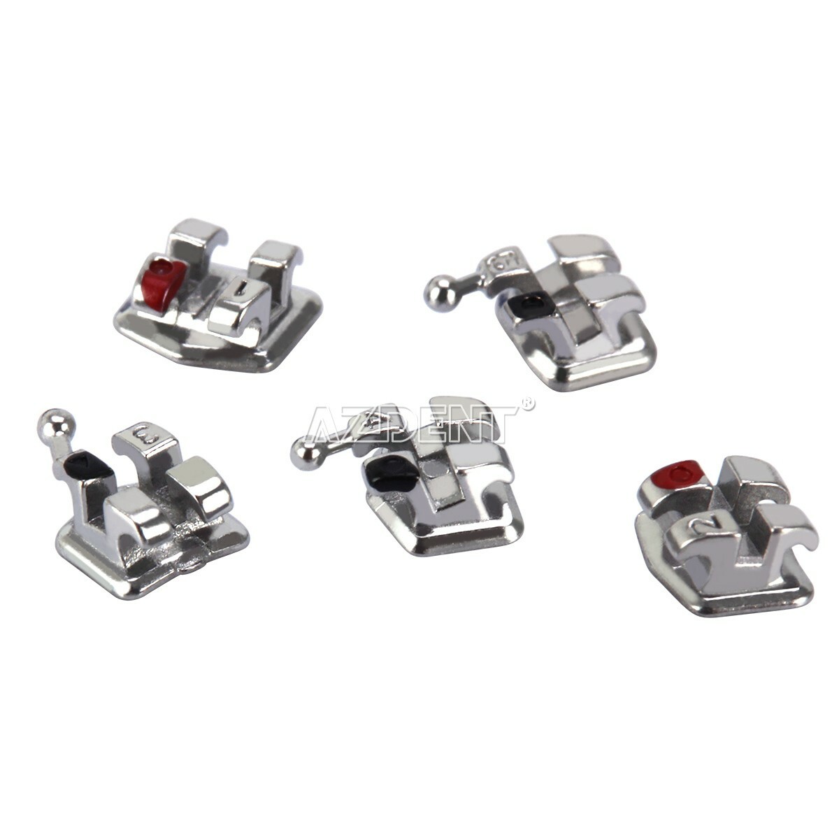 AZDENT Dental Orthodontic Brackets Braces MIM Monoblock Roth.022 Hook 3-4-5