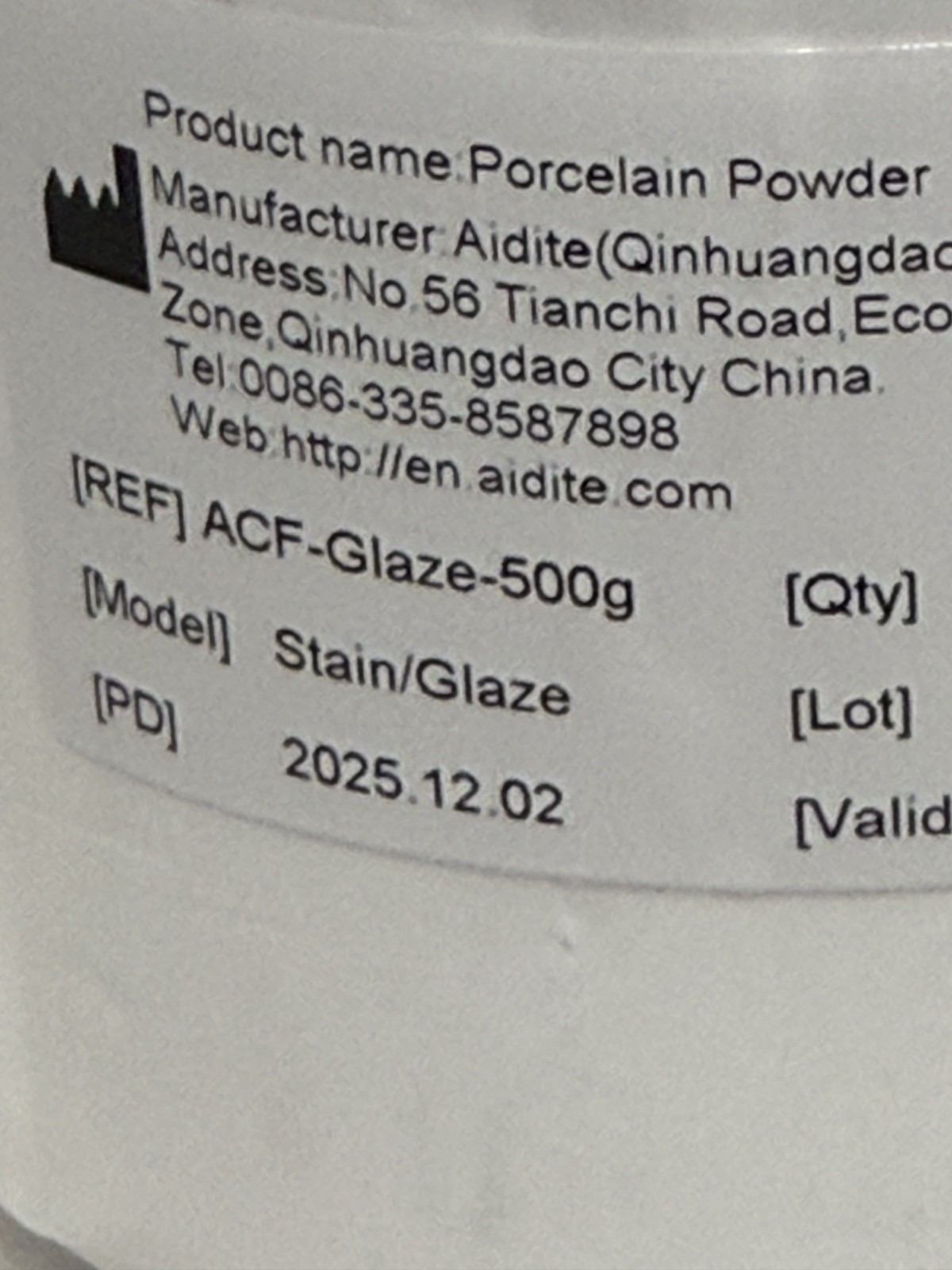 Aidite ACF-Glaze Dental Lab Porcelain Stain Glaze Powder 500g CAD/CAM Zirconia