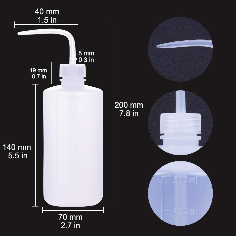Sotica 2PCS Tattoo Bottles – 500ml Wash 16.9 Ounces, transparent