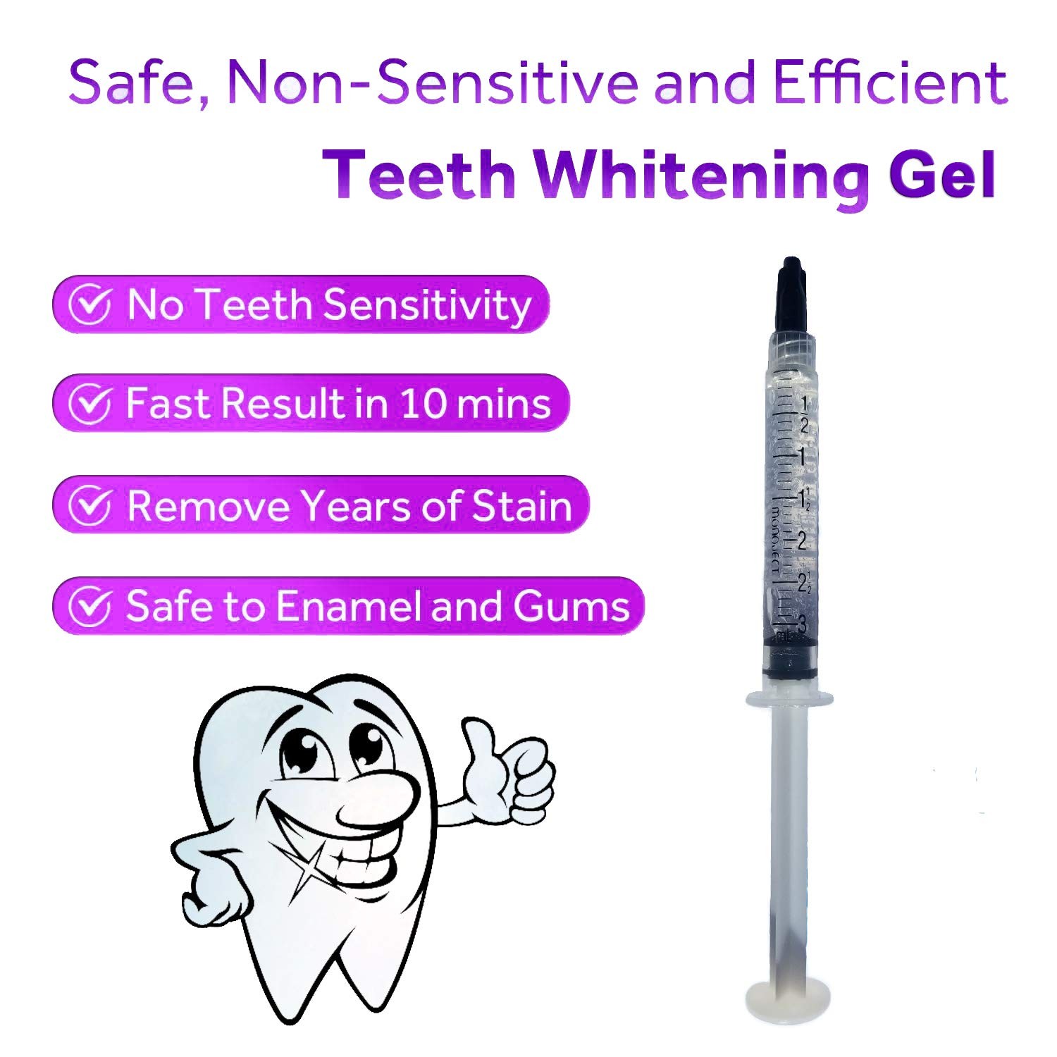 Bright White Smile 35% 10 Pack Teeth Whitening Gel 0.3 Fl Oz (Pack of 10)