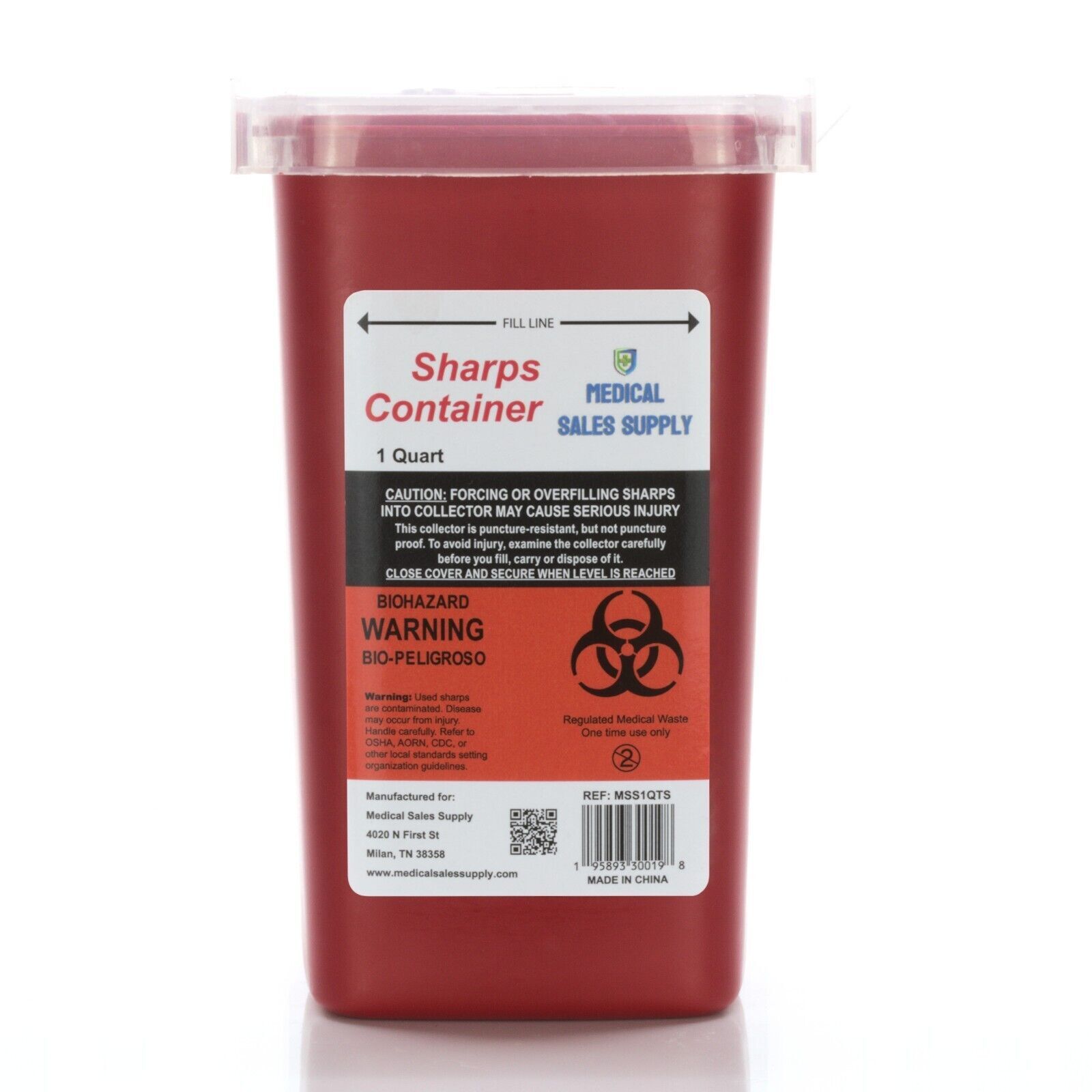 Needle Sharps Container for Home Use and Professional 1 Quart (3-Pack) by MSS