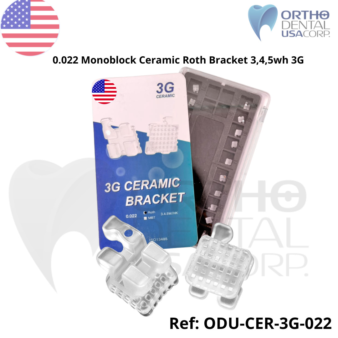 Ceramic Bracket Monoblock 3G 3, 4, 5 with hooks USA Seller Orthodontics