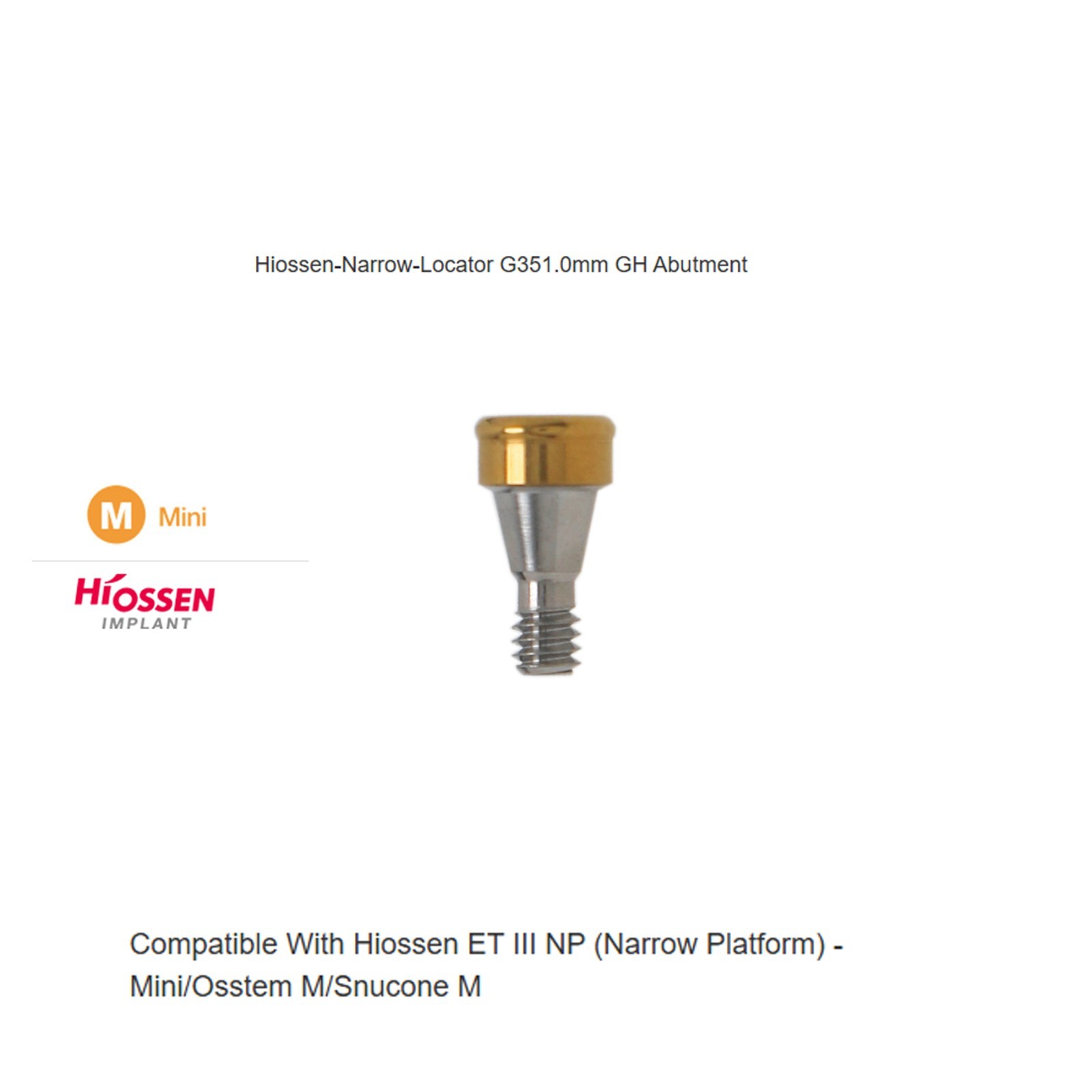 US Locator attachment abutment For Hiossen ET /Osstem TS Mini/Regular 1-7.0mm GH