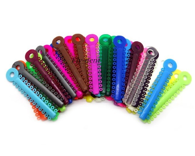 Dental Orthodontic Braces Elastic Ligature Ties Rubber Bands Single/Double Color
