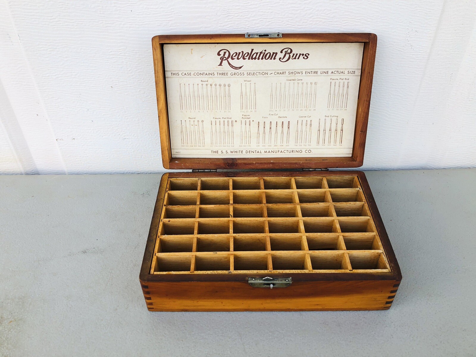 Antique S.S. White Dental Dovetailed Wooden Box