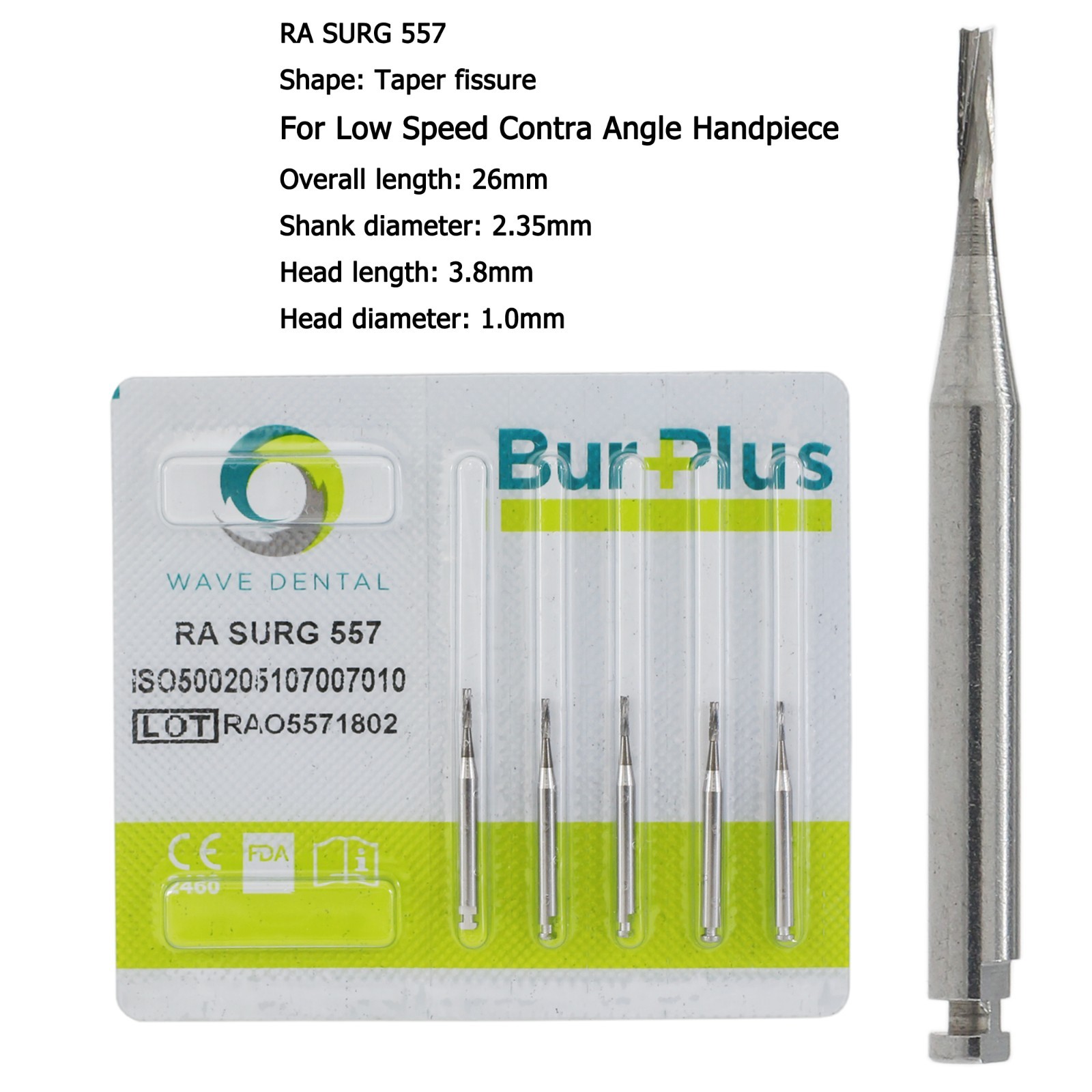 Dental RA Latch Round Burs Surgical Bur Carbide 2 4 6 For Low Speed Contra Angle