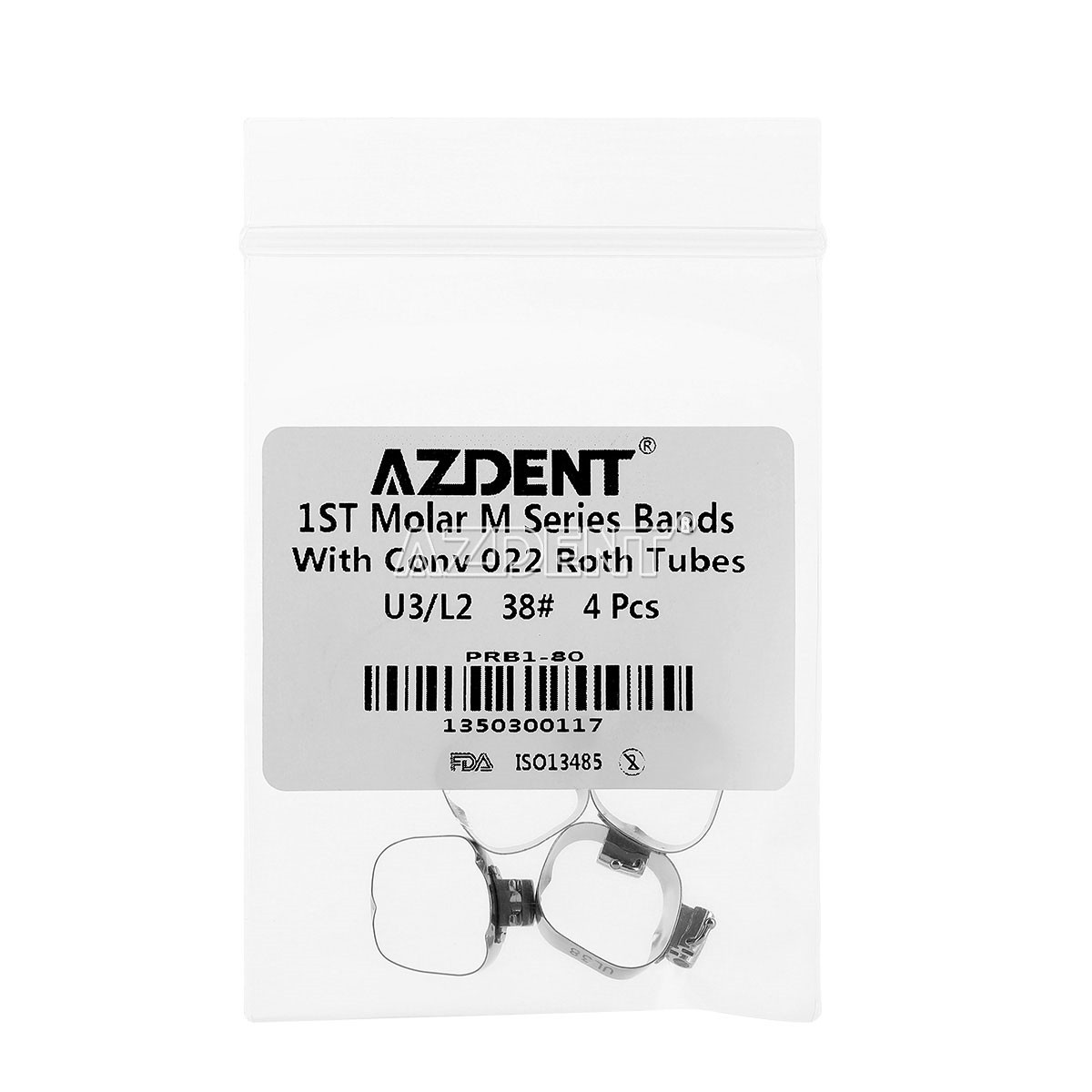 AZDENT Dental Ortho Bands Buccal Tube 1st Molar Roth.022 Prewelded 35#-40+#