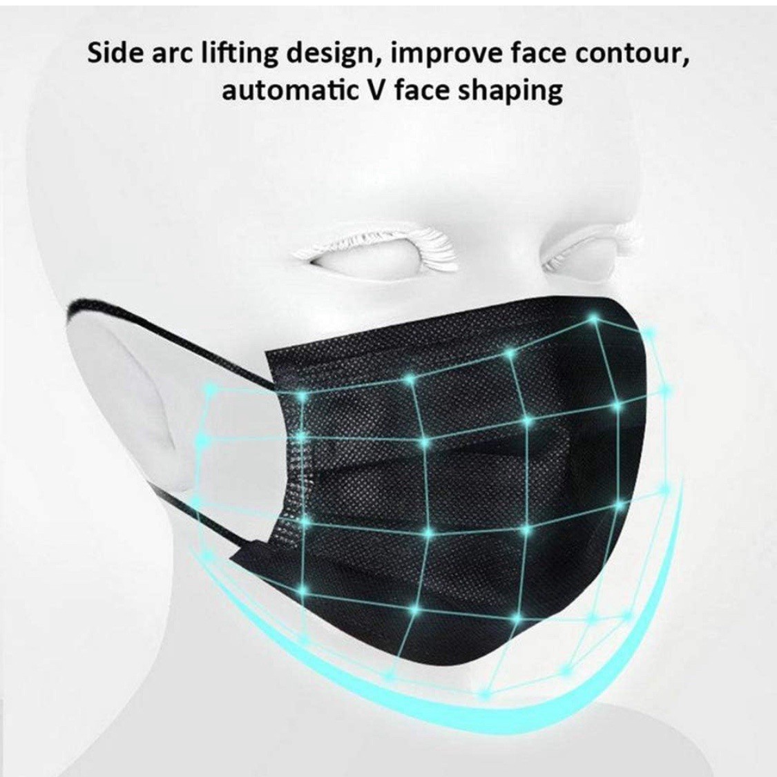 100PCS Muticolor Blush KF94 Mask Fish Type4 Layer Protective Face Masks 3D Mouth