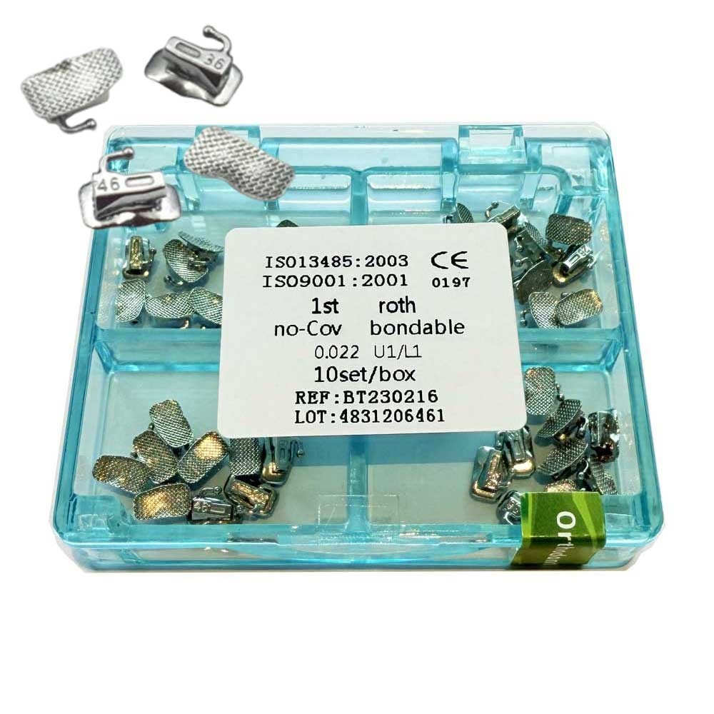 1box Dental Orthodontic Single Buccal Tubes Molar 1st Roth 0.022 Bondable Mesh