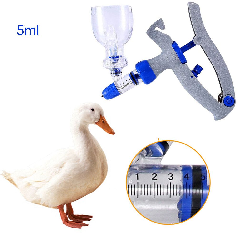 5ml Syringe Veterinary Injector Vaccine Poultry Adjustable Automatic Chicken Pig