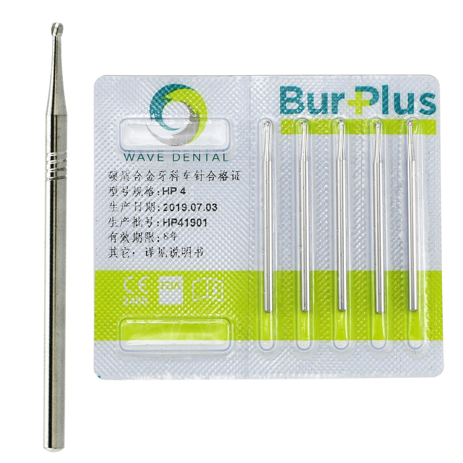 10Pcs Wave Dental Carbide Bur HP For Low Speed Round Straight HP 1 2 3 4 5 6 7 8