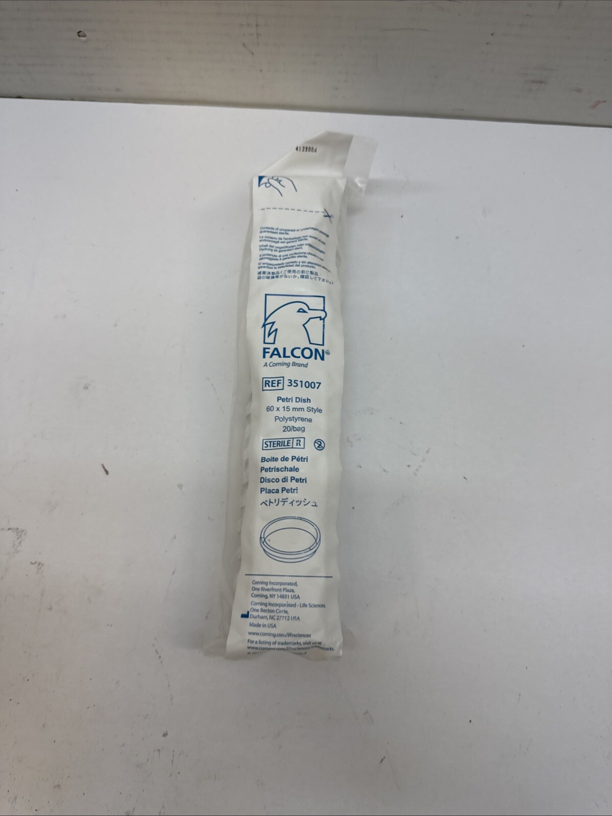 Corning Falcon 351029 Polystyrene Petri Dish 60mm x 15 mm, 20/Pack