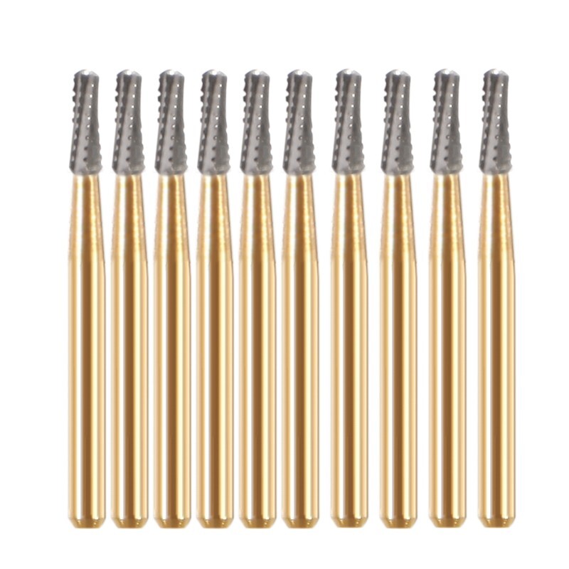 10*Dental Tungsten Steel Carbide Crown Metal Cutting Burs For High Speed FG-1957