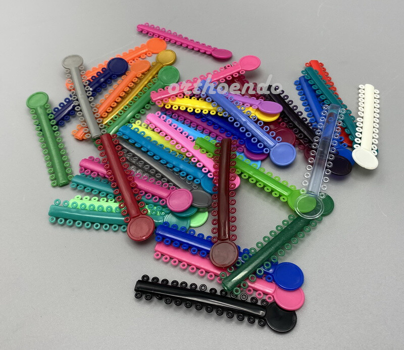 Dental Ortho Ligature Ties Elastic Rubber Bands for Bracket Brace Assorted Color