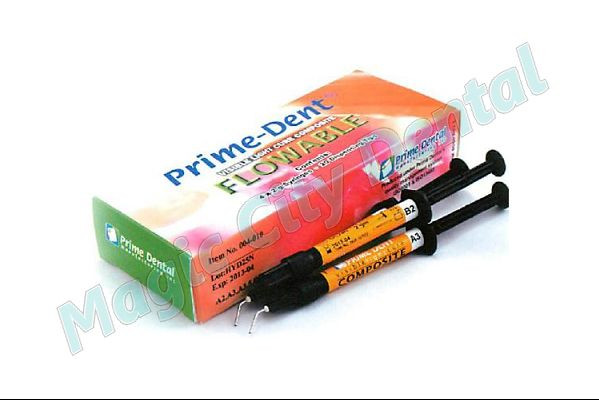 Prime-Dent Flowable Light Cure Dental Composite 4 Syringe Kit – D2 #004-010D2