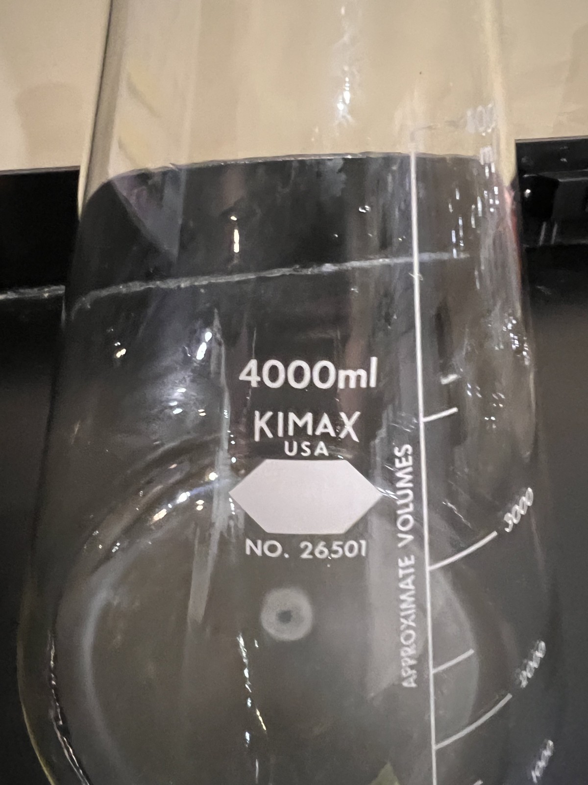 KIMAX 4000mL 4L Glass Graduated Erlenmeyer Flask 26501