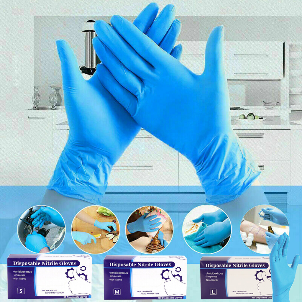 2000pcs Non-Latex Nitrile Gloves Powder Free Thicken 4 mil M/L Durable Rubber US