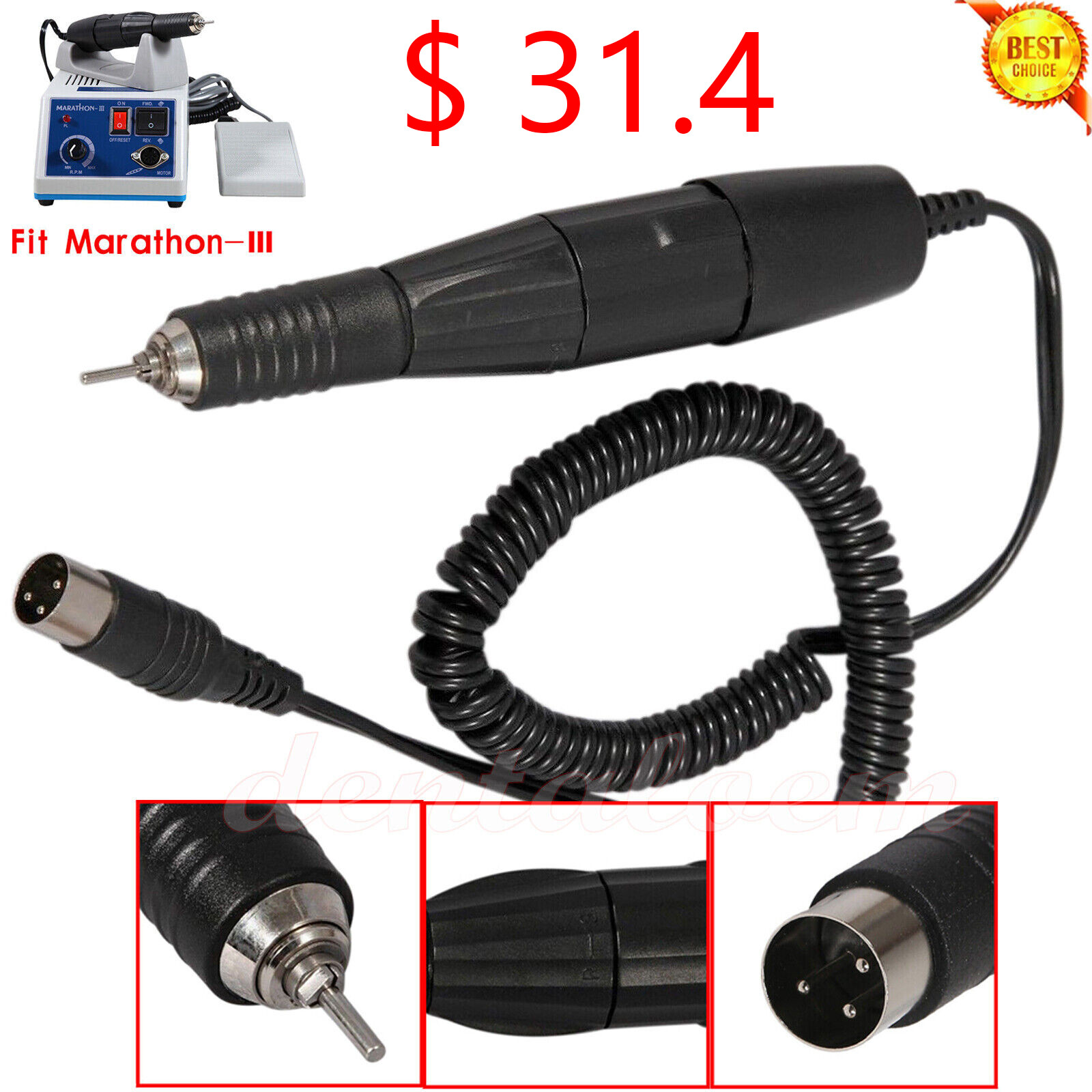 Dental Electric Micro Motor Polishing Handpiece Fit Marathon 35K RPM Handle Lab