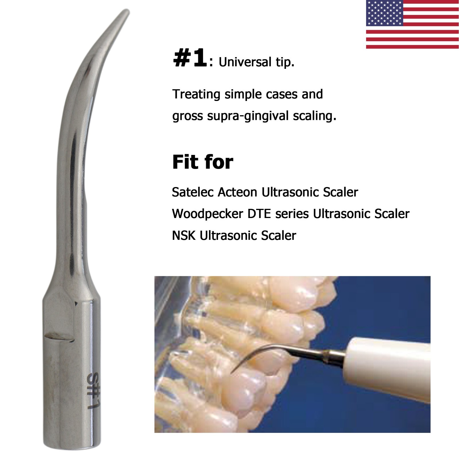 Dental Ultrasonic Piezo Scaler ACTEON Newtron P5 LED Handpiece Satelec Tips H3
