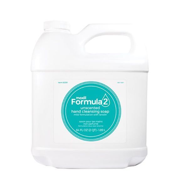 maxill Formula 2 Cleansing Hand Soap with Lanolin, Unscented and Color Free 2Qt
