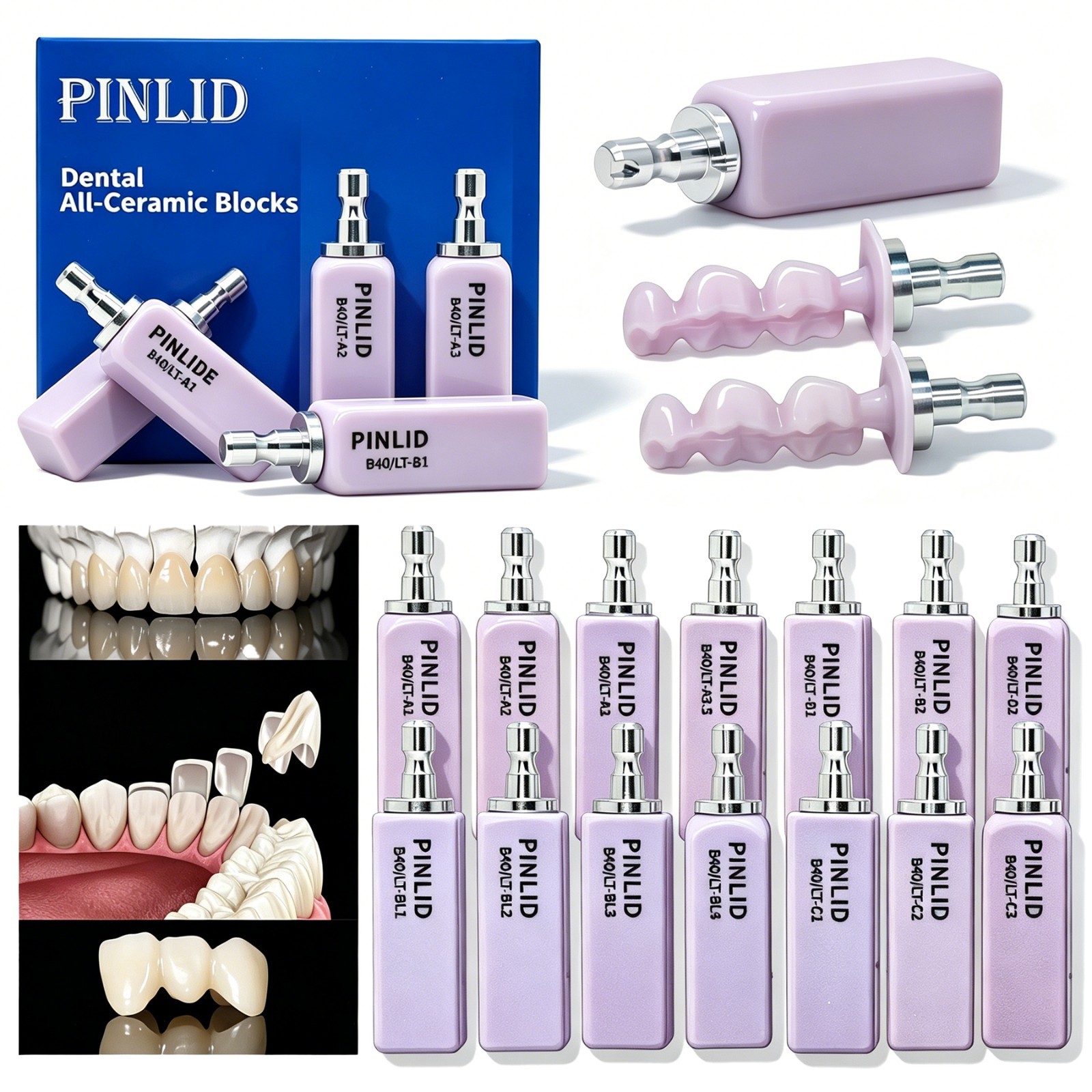 Dental Emax CAD/CAM Glass Ceramic Lithium Disilicate Blocks All Types for CEREC