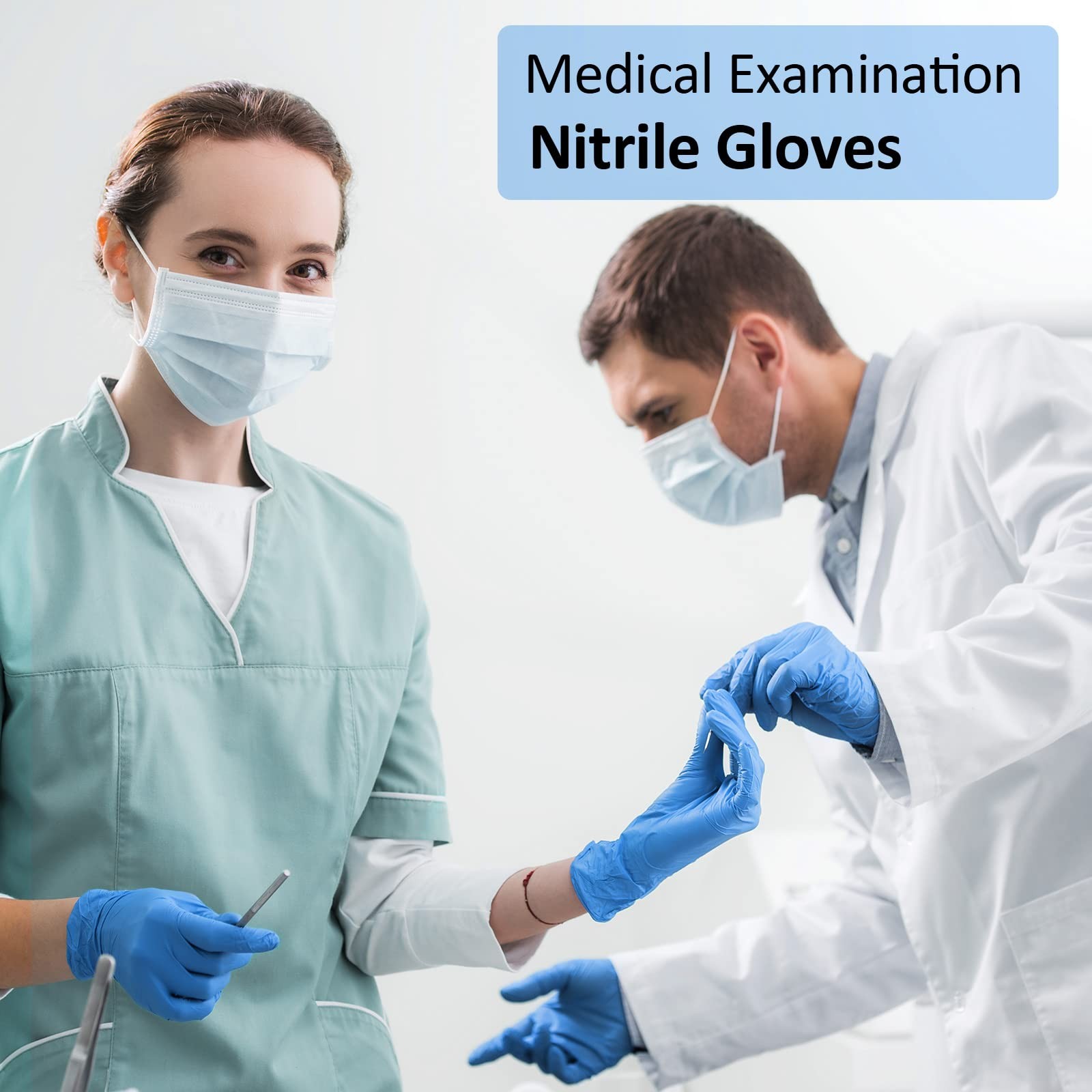 Schneider Nitrile Exam Gloves, 4 Mil, Blue, Small 100-ct Box, Gloves Disposa…