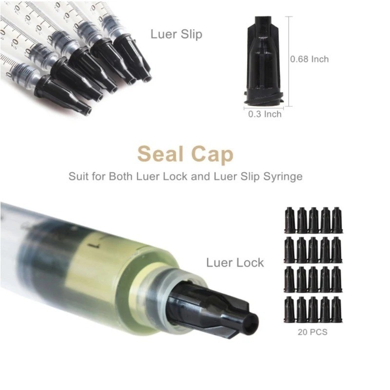 20-65Pack Syringes with 14ga-25ga Blunt Tip Needles With Syringe Caps and Needle