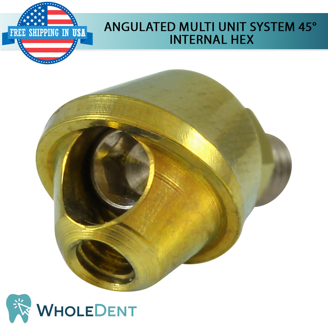 X5 Angulated Abutment Multi Unit 45° Titanium Sleeve Set Dental Implant Int Hex