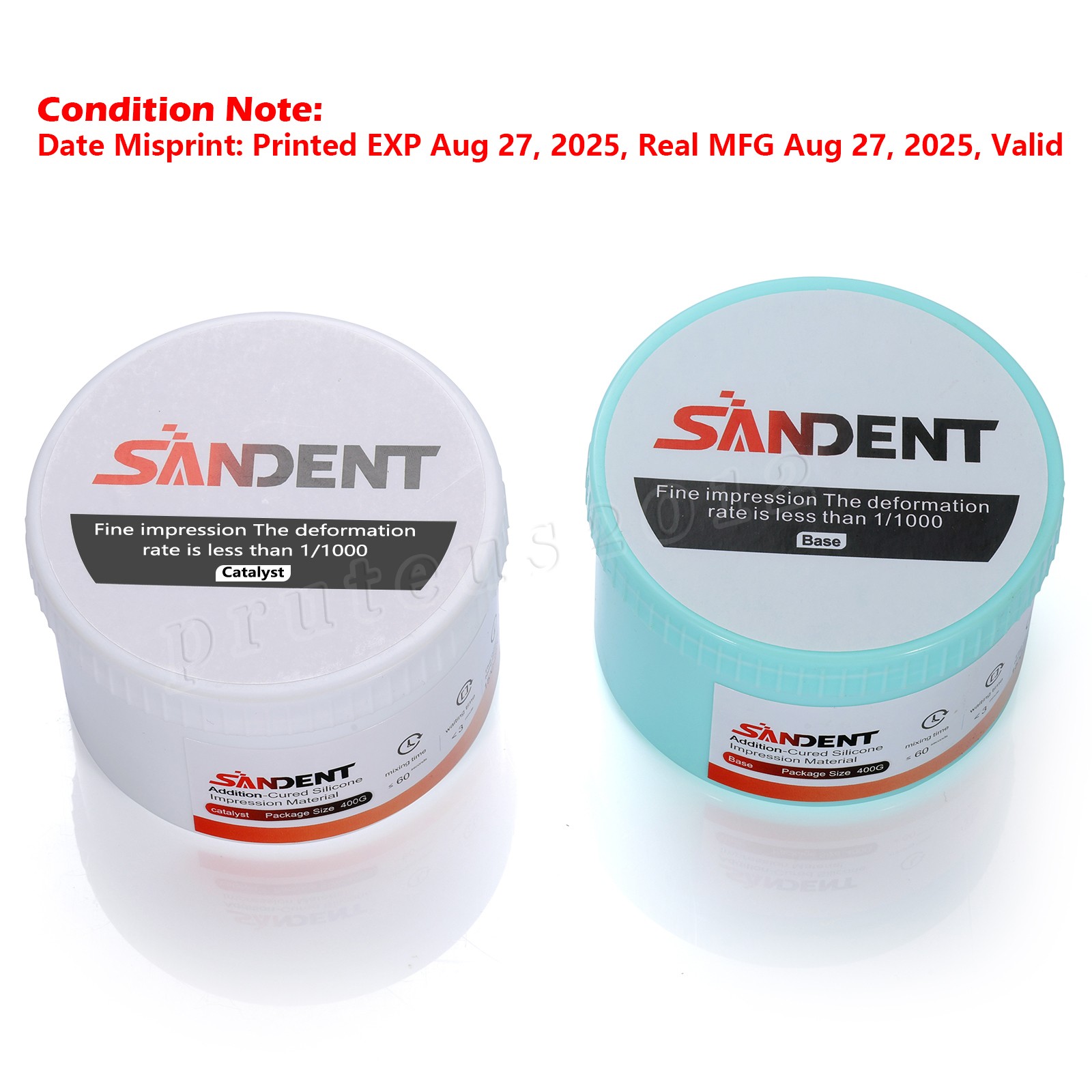 Dental Putty PVS VPS Impression Material Base Normal Set 2 x 400g