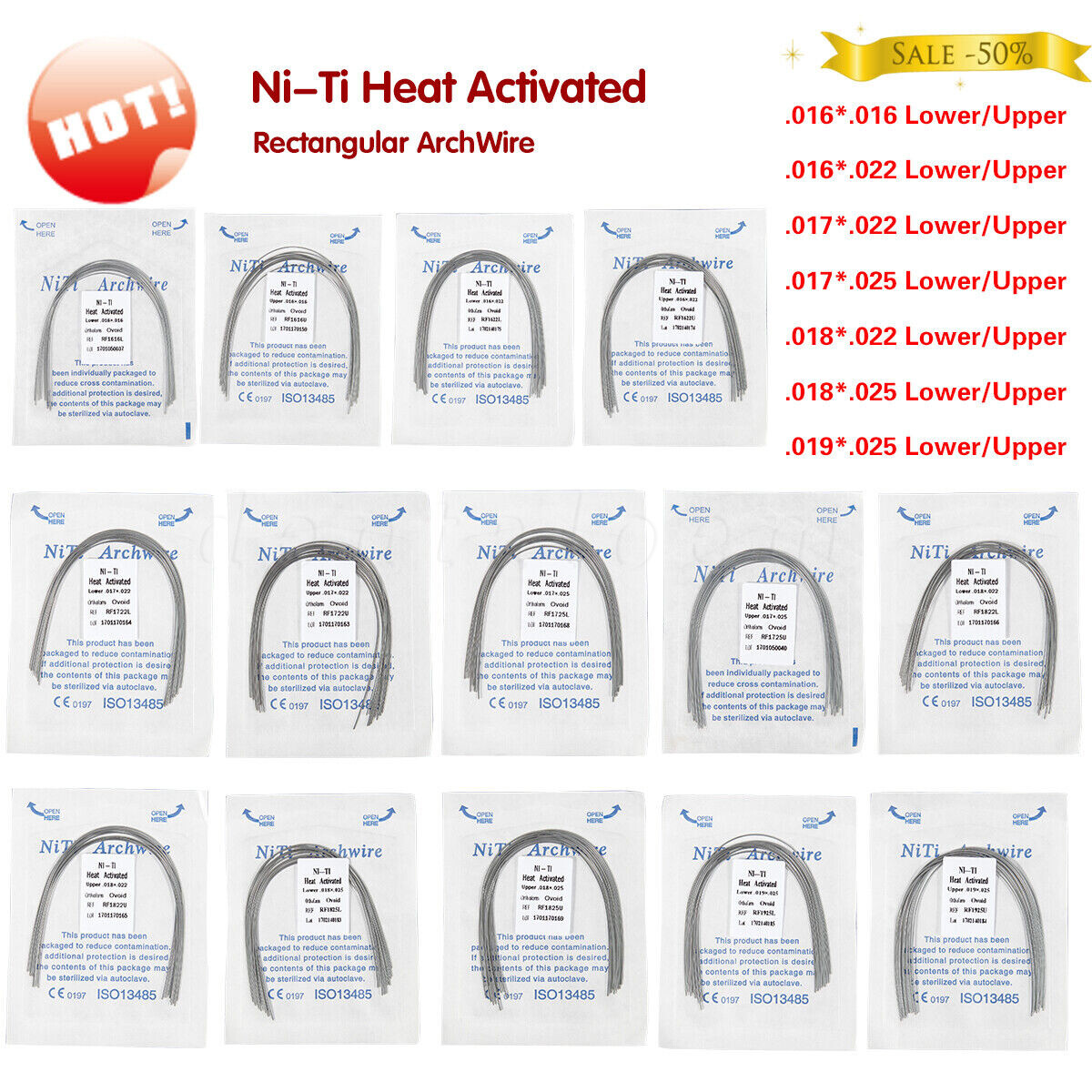SKYSEA Dental Orthodontic Heat Thermal Activated Niti Rectangular Arch Wires FDA