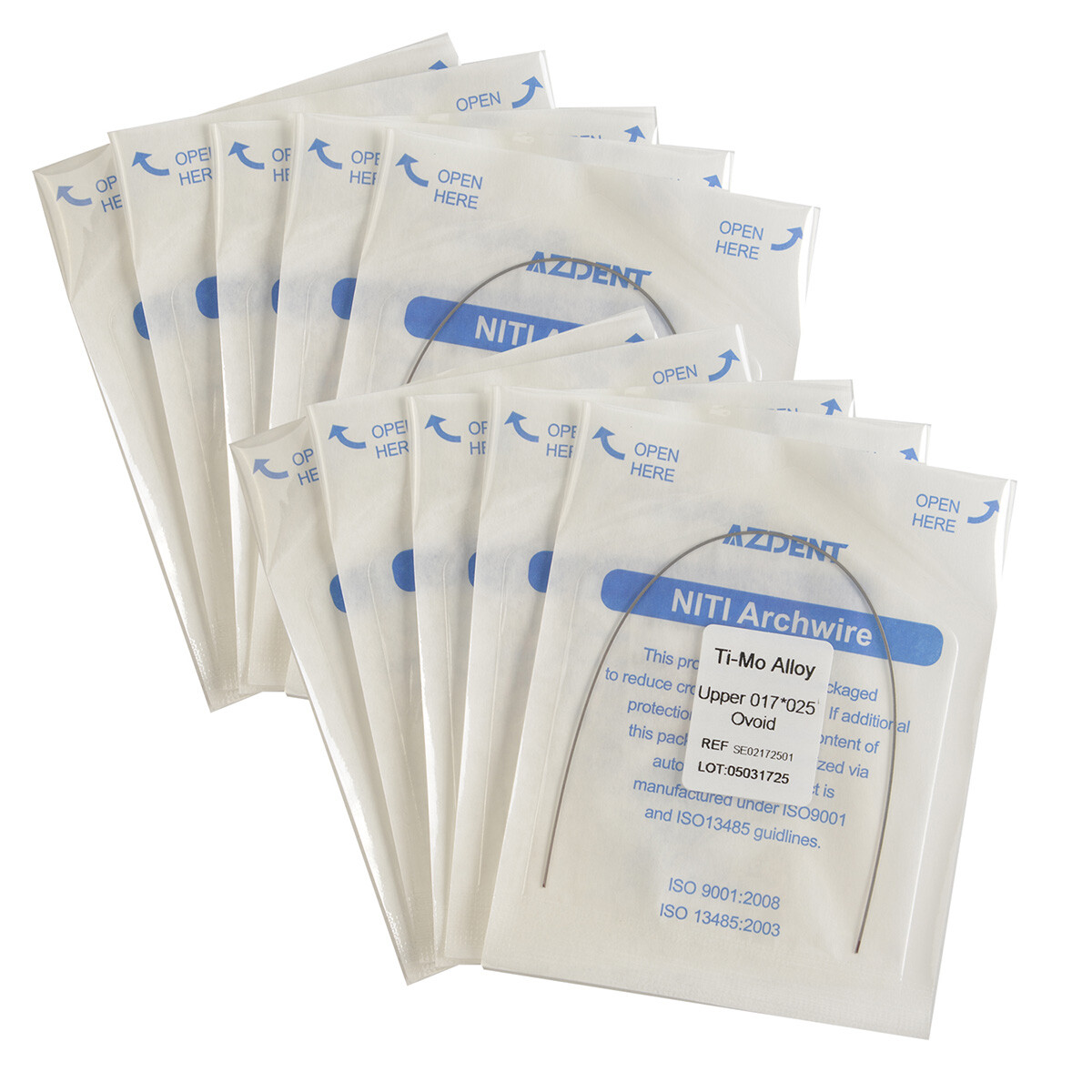 AZDENT Dental TMA Ti-Mo Alloy Rectangular Arch Wires Ovoid Form All Size