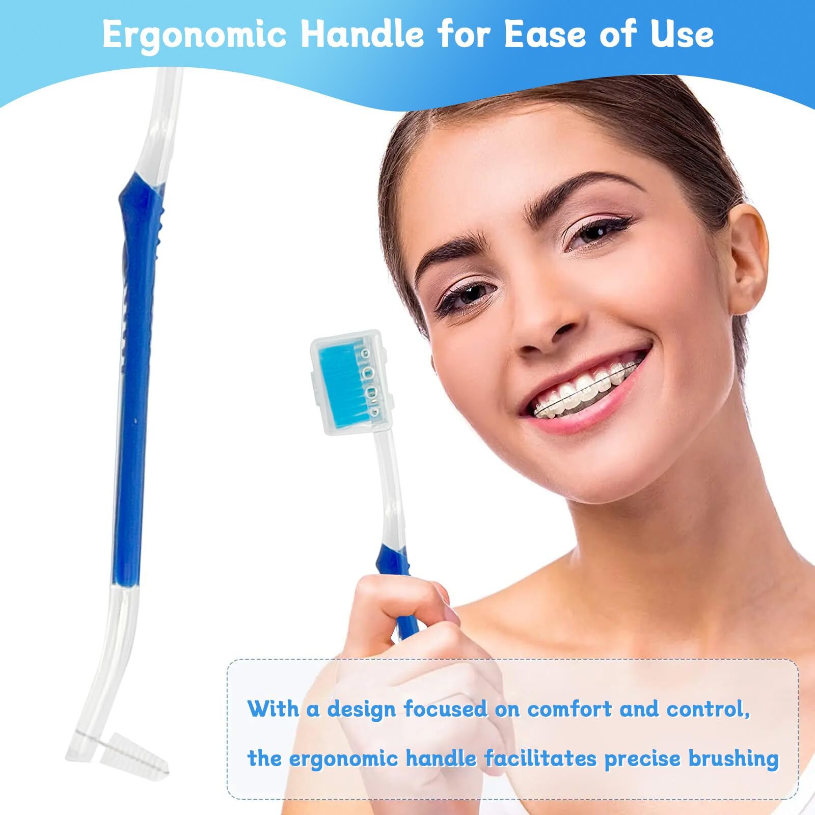 Orthodontic Toothbrushes with Double-Ended Design V-Trim Brush Multi-Colored