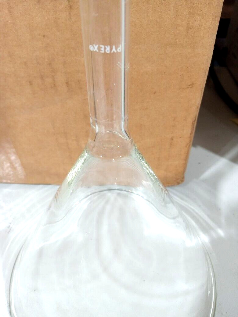 Corning PYREX 60° Angle Glass Filling Funnel 147mm ID w/15mm OD Stem 10-1/4” OAH
