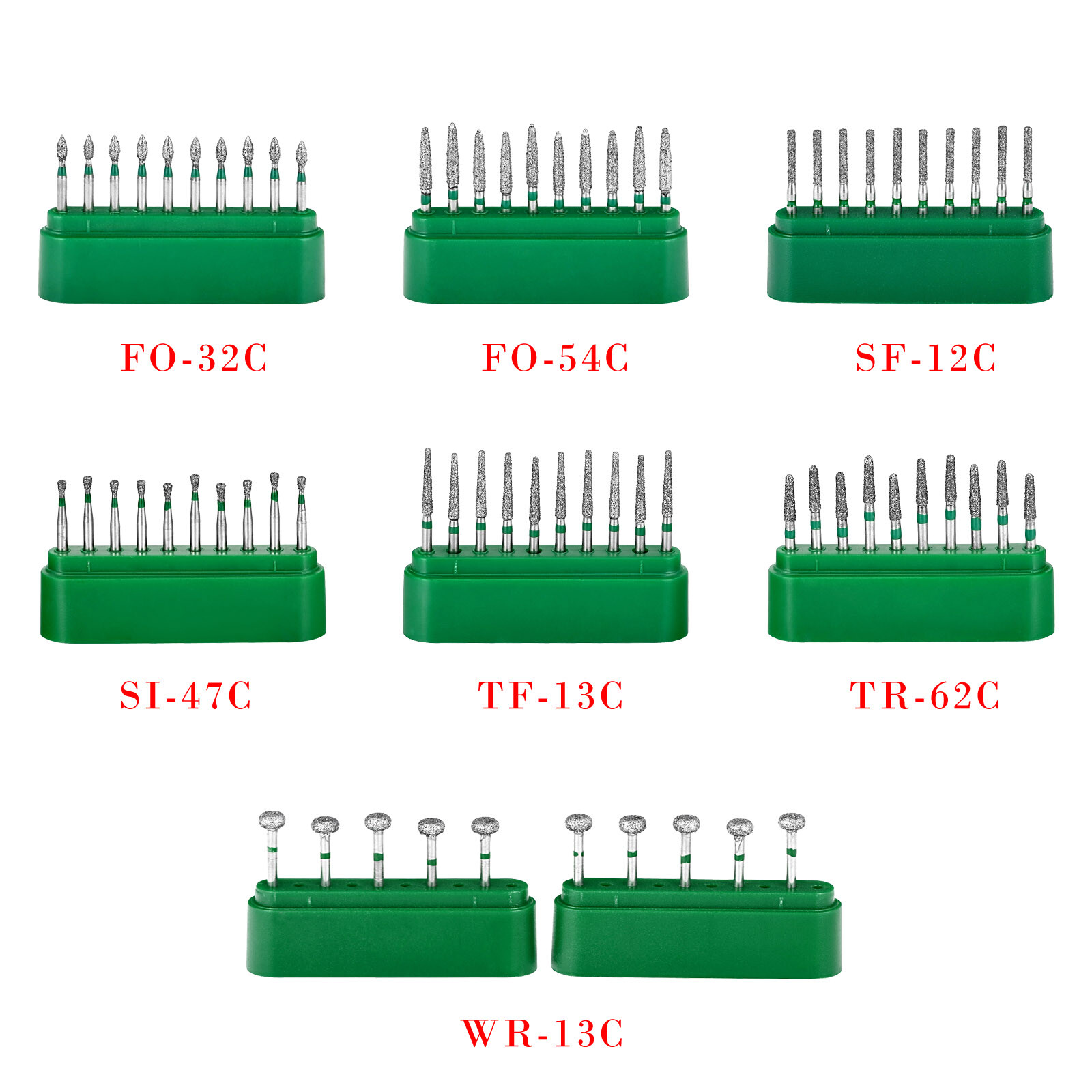 10pcs/Pack Dental Diamond Burs Drill FG Burs for High Speed Contra Angle 1.6mm
