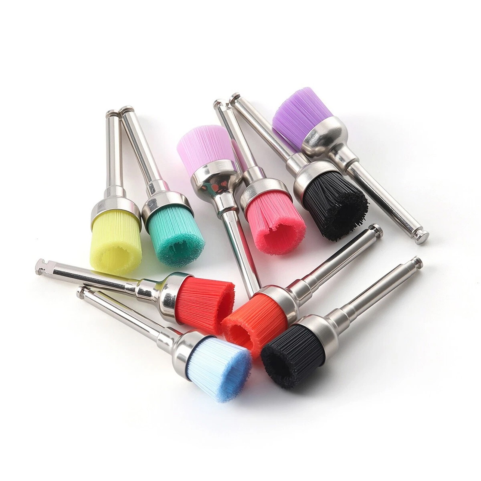 Dental Multi-color Nylon Latch Flat Bowl Buffing Polisher Prophy Cup Bolt Brush