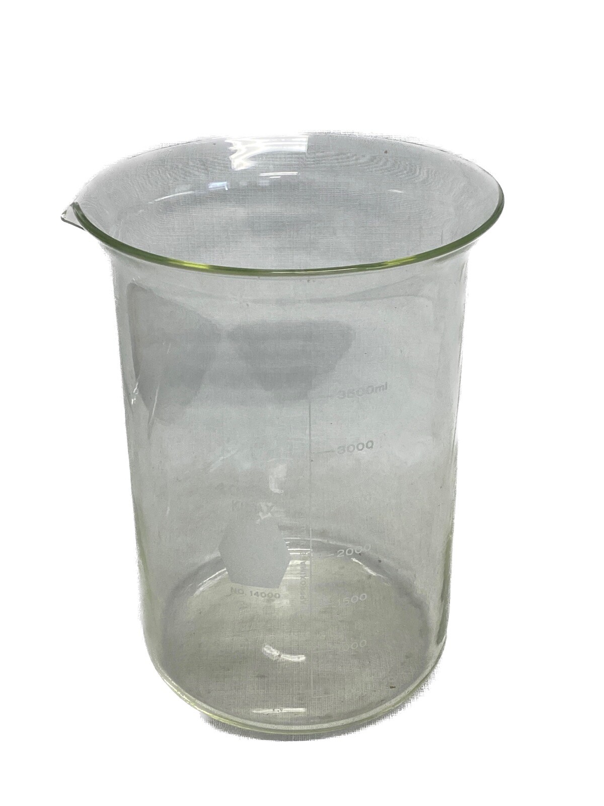 KIMAX Glass 4000mL 4L Low Form Graduated Griffin Beaker w/ Pour Spout 14000-4000