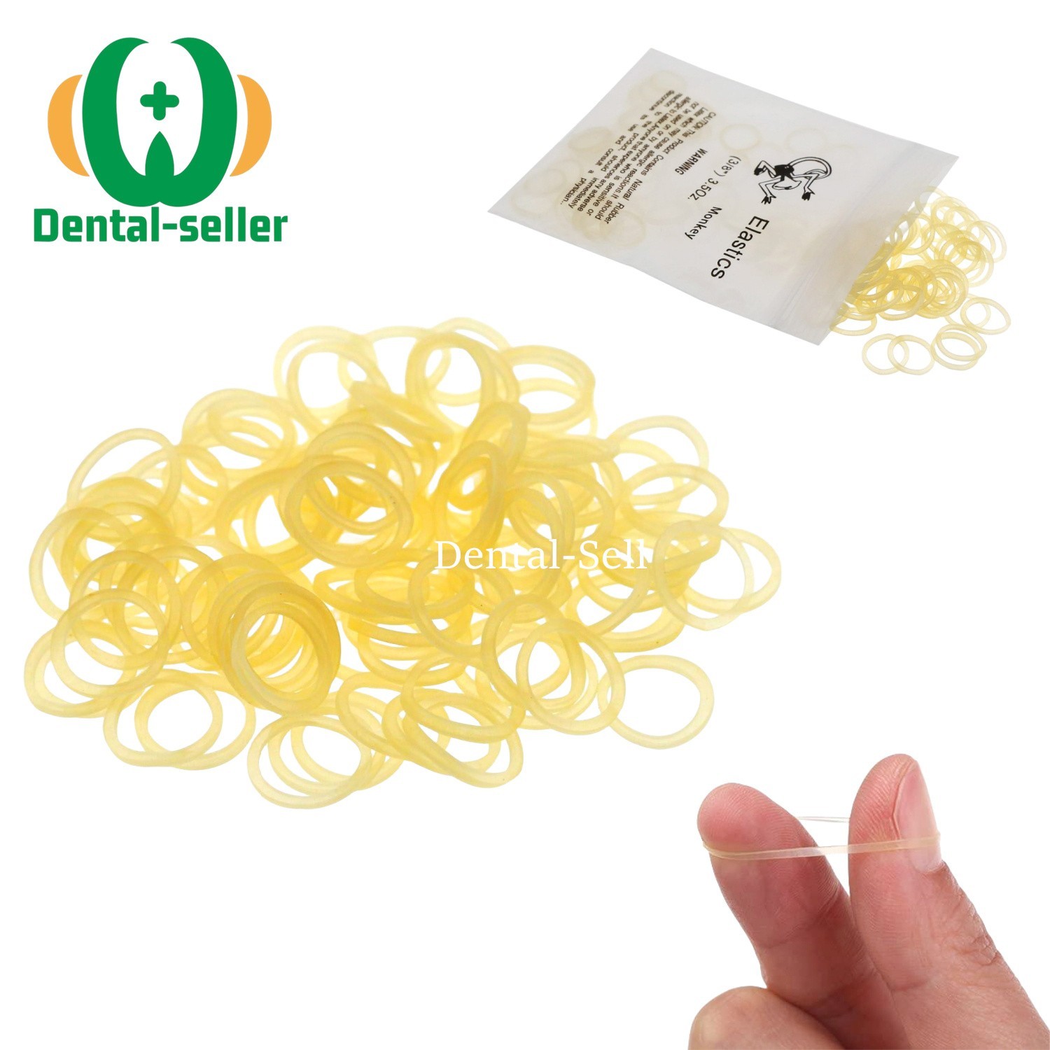 Dental Orthodontic Elastics Rubber Bands Latex Braces 3.5/5.0/6.5 OZ Yellow 5000